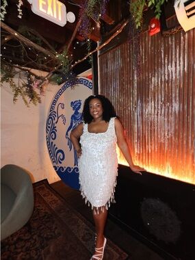 ASOS Curve Ivory Beaded Fringe Dress💍